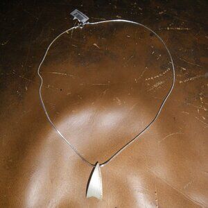 Women's Sterling Silver Thin Necklace w/ Sleek Modern Style Pendant